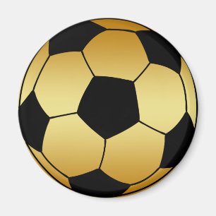 IMÃ BOLA DE FUTEBOL DOURADO E PRETA