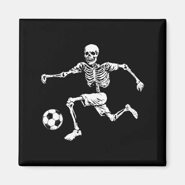 Imã Bola de Futebol Esqueleto Engraçado  (Frente)
