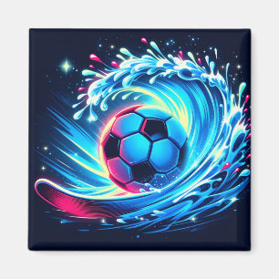 Imã Bola de Futebol Futurista de Onda Oceano Surf