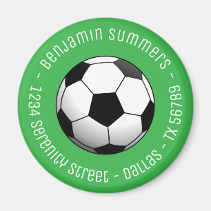 Imã Bola de Futebol no Verde com Texto Personalizado