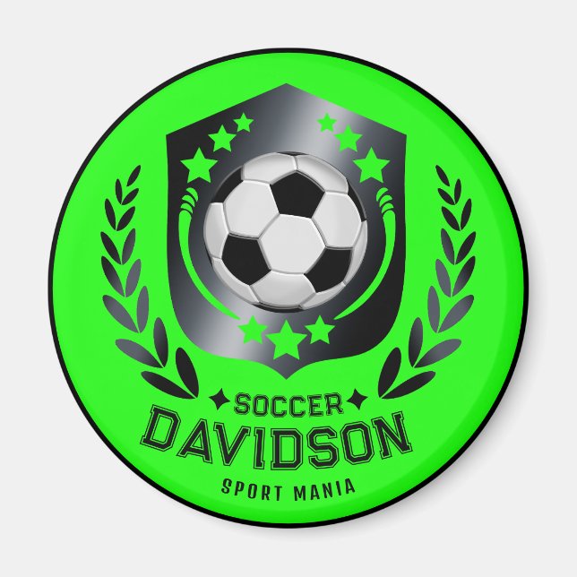 Imã Bola de Futebol Personalizada Verde | Presente com (Frente)