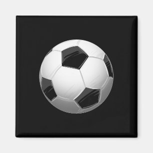 Imã Bola de Futebol Preto e Branco Desenho Legal Jogad