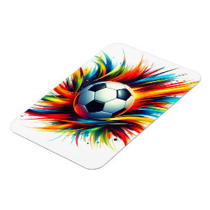 Ímã Bola de Futebol Splash Futurista Abstrato