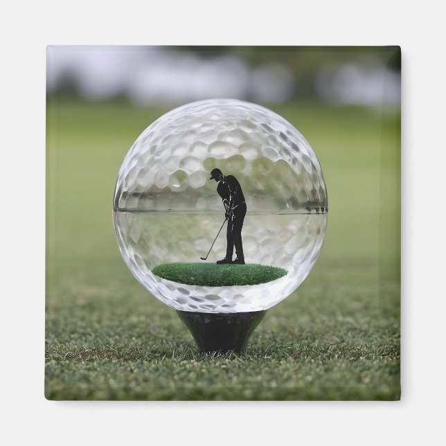Imã Bola De Golfe De Vidro Com Dentro De Jogador De Go (Frente)