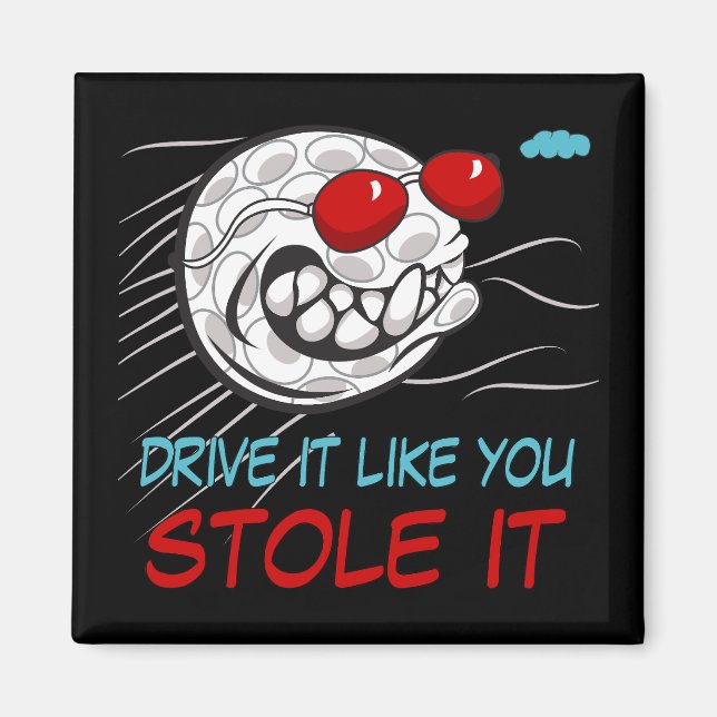 Imã Bola de Golfe Voadora com óculos escuros pretos (Frente)