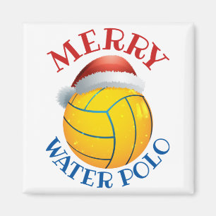 Imã Bola de Natal do Polo Aquático com Santa Hat