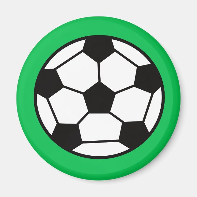 Imã Bola Engraçada De Futebol Em Fundo Verde (Frente)
