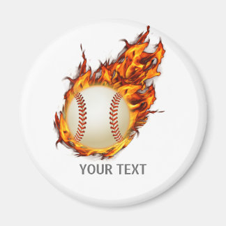 Imã Bola Personalizada de Baseball em Fogo