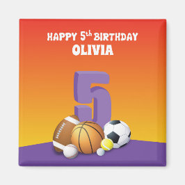 Imã Bolas de Esportes de Aniversário para 5 de Menina 