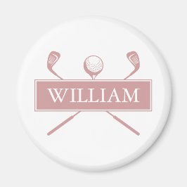 Imã Bolas de Golfe Personalizadas Chic Dusty Rose Club