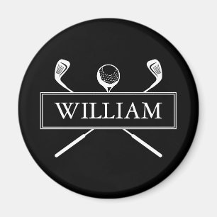 Imã Bolas De Golfe Personalizadas Preto E Branco Clube
