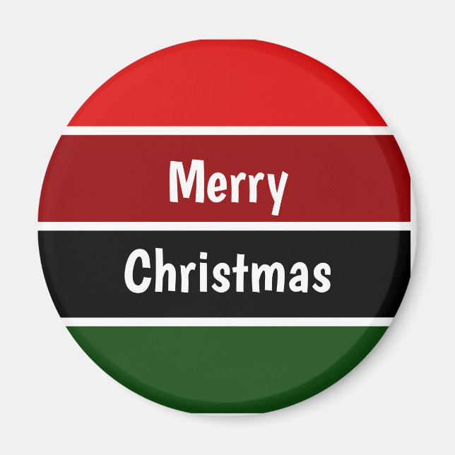 Imã Bolas de Golfe Vermelhas e Verdes Feliz de Natal (Frente)