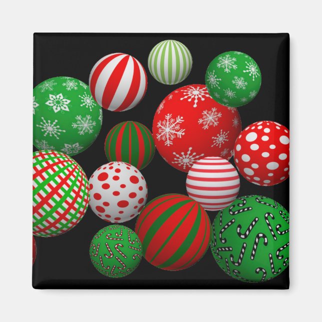 Imã Bolas de Natal 3D (Frente)
