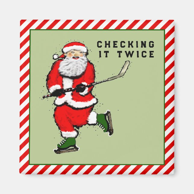 Imã Bolas de Natal de Hockey (Frente)