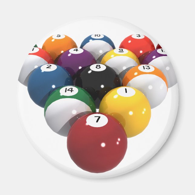 Imã Bolas de piscina / Bilhetes: Modelo 3D: (Frente)