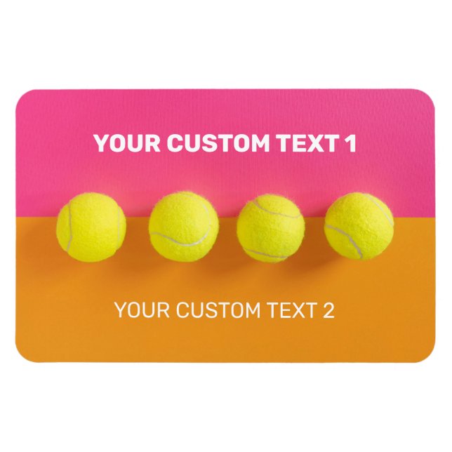 Ímã Bolas de Tênis de Texto Personalizadas (Horizontal)