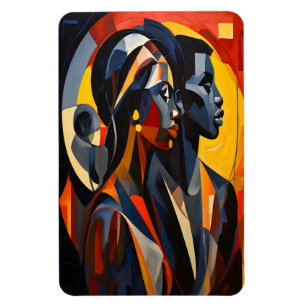 Ímã Bold Abstrato Cubist Retrato Arte