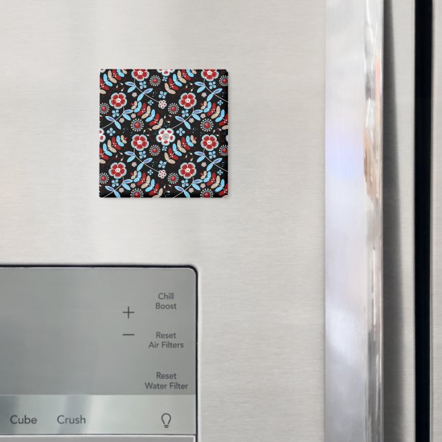 Imã Bold Folk Floral Pattern (In Situ (Fridge))
