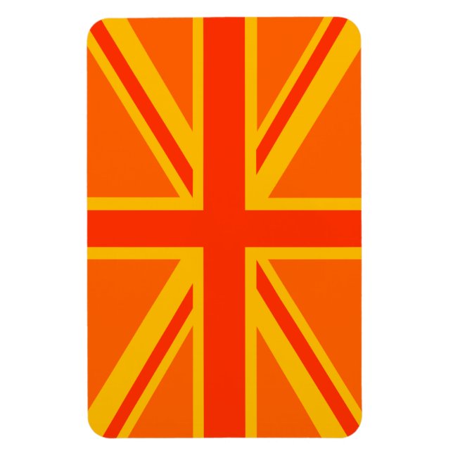 Ímã Bold Orange Union Jack British Flag Swag (Vertical)