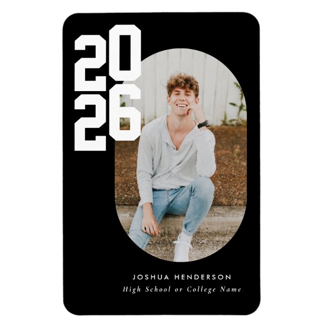 Ímã Bold Type Black Graduation Flexible Photo Magnet (Vertical)