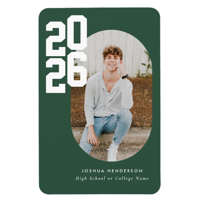 Ímã Bold Type Green Graduation Flexible Photo Magnet (Vertical)