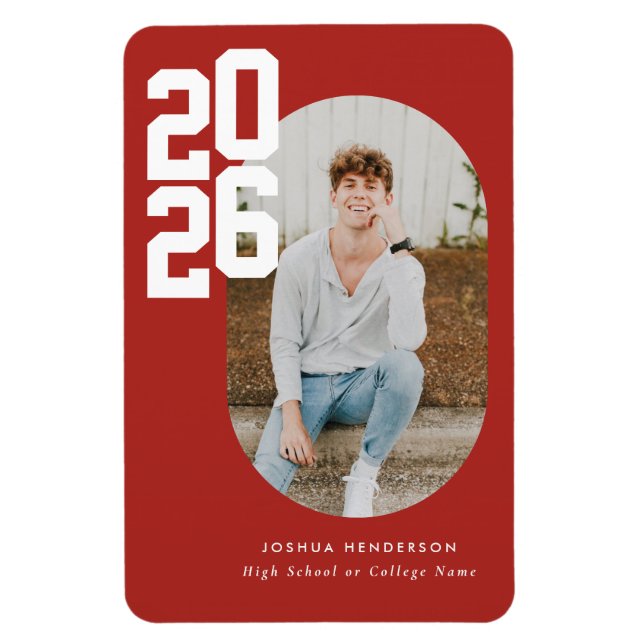 Ímã Bold Type Red Graduation Flexible Photo Magnet (Vertical)