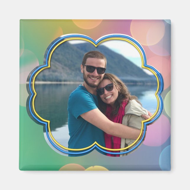 Imã Bolhas de Quadro de Fotografias Personalizadas (Frente)