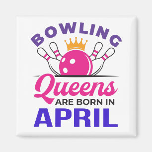 Imã Boliche Aniversário de Abril Mulheres Meninas Bow