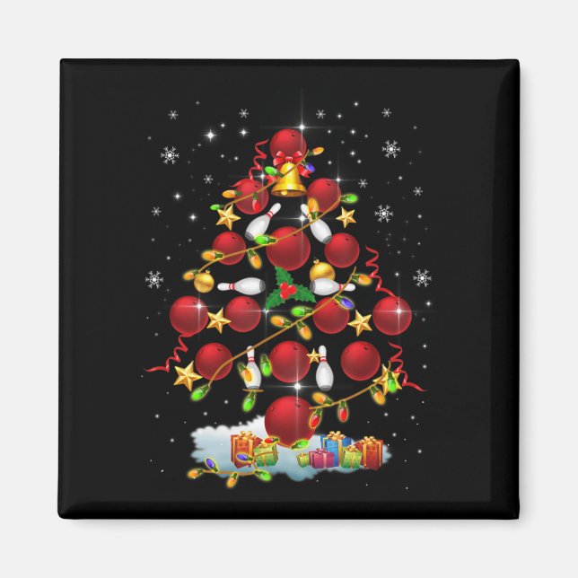 Imã Boliche Árvore de Natal Luzes de Natal presentes d (Frente)