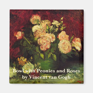 Imã Boliche com Peonies e Rosas de Vincent van Gogh