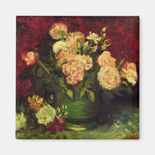 Imã Boliche com Peonies e Rosas de Vincent van Gogh