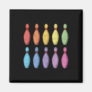 Imã Boliche de pintura no anos 80 Arco-Íris Pop Retro 