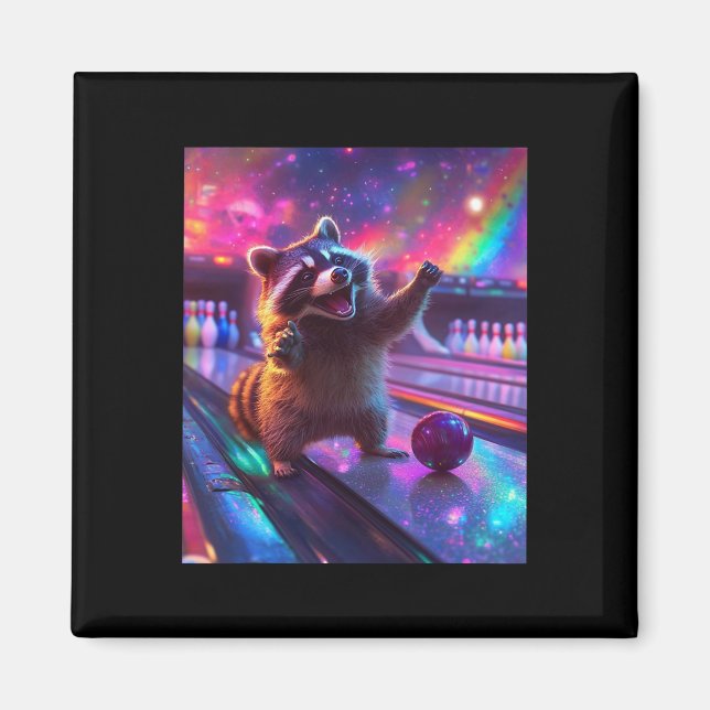 Imã Boliche Fantasycore Raccoon Engraçado (Frente)