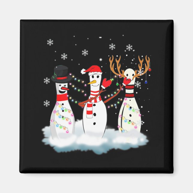 Imã Boliche Natal Pajama lança Papais noeis de Reindee (Frente)