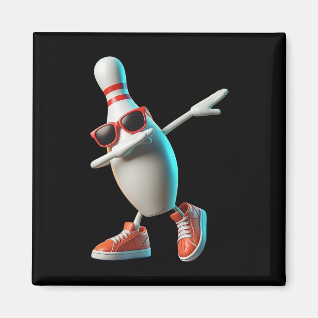 Imã Boliche Pin Dabbing Sungles Bowler Player Homens (Frente)