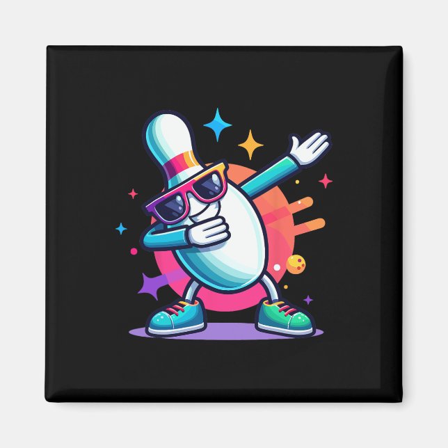 Imã Boliche Pin Dabbing Sungles Bowler Player Kids Boy (Frente)