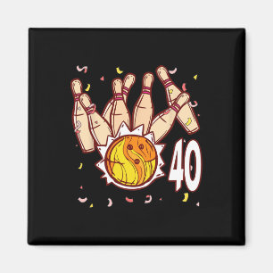 Imã Boliche Tema de Aniversário de 40 anos Boliche 40