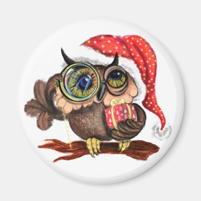 Imã Bolinha de Natal com presentes e presentes (Frente)