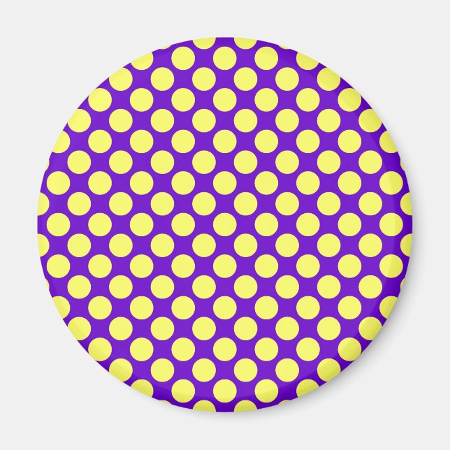 Imã Bolinhas amarelas com STaylor de fundo roxo (Frente)