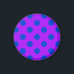 Imã Bolinhas azuis em roxo<br><div class="desc">Bolinhas azuis em roxo</div>