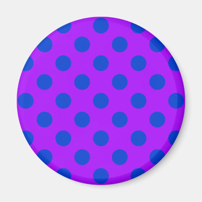 Imã Bolinhas azuis em roxo (Frente)
