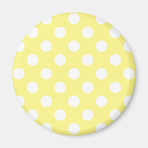 Imã Bolinhas brancas em amarelo-limão