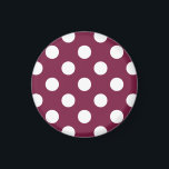 Imã Bolinhas brancas em burgundy<br><div class="desc">Bolinhas brancas em burgundy</div>