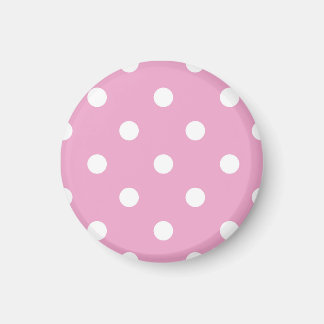 Imã Bolinhas Brancas no Rosa