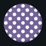 Imã Bolinhas brancas no ultravioleta<br><div class="desc">A cor do ano de Pantone para 2018 é ultravioleta.</div>