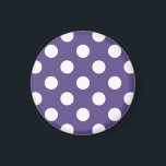 Imã Bolinhas brancas no ultravioleta<br><div class="desc">A cor do ano de Pantone para 2018 é ultravioleta.</div>
