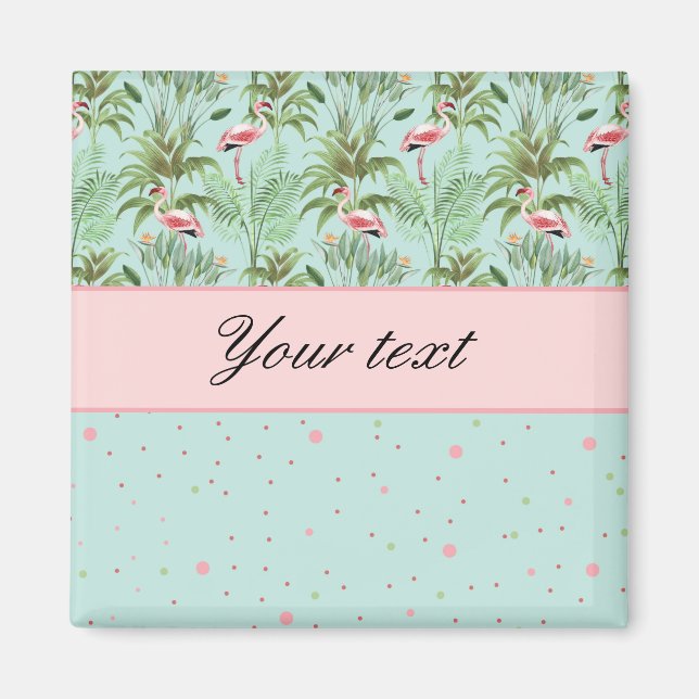 Imã Bolinhas de Flamingos Rosa (Frente)