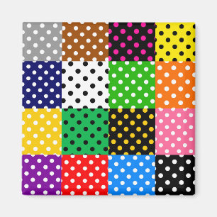 Imã Bolinhas de Quilt de Patchwork Multicolor