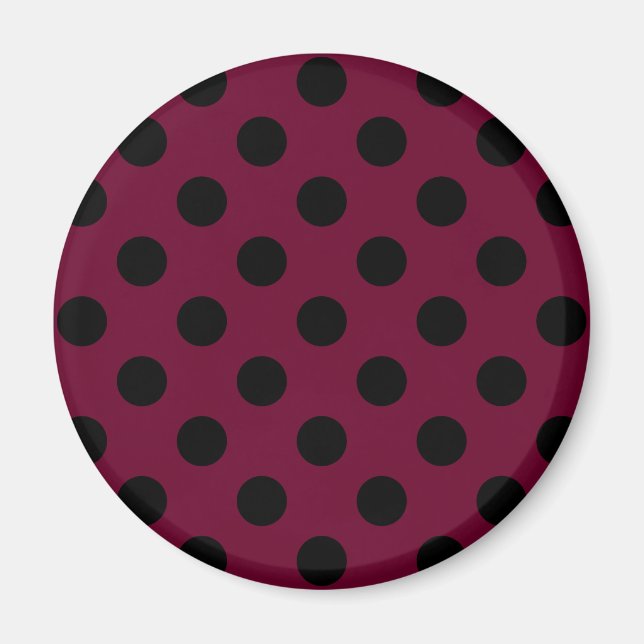 Imã Bolinhas negras com burgundy (Frente)