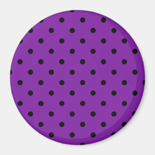 Imã Bolinhas negras em roxo violeta